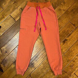 Figs High Waist Zamora Jogger Scrub Pants Nurse Doctor 3186 Terracotta X-Small